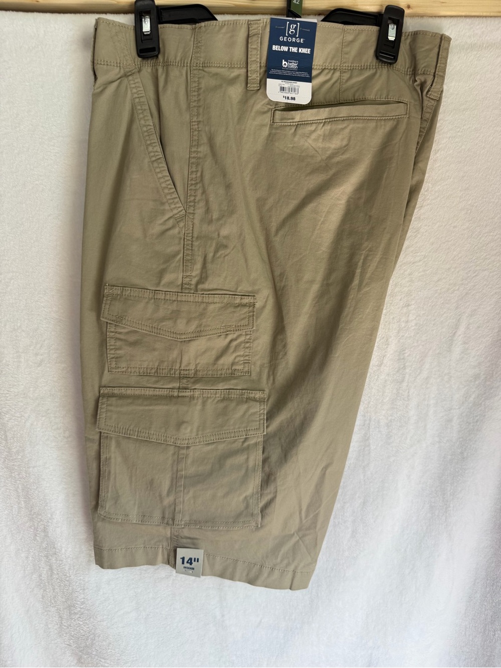 George Men's Tan Cargo Shorts with Multiple Pockets